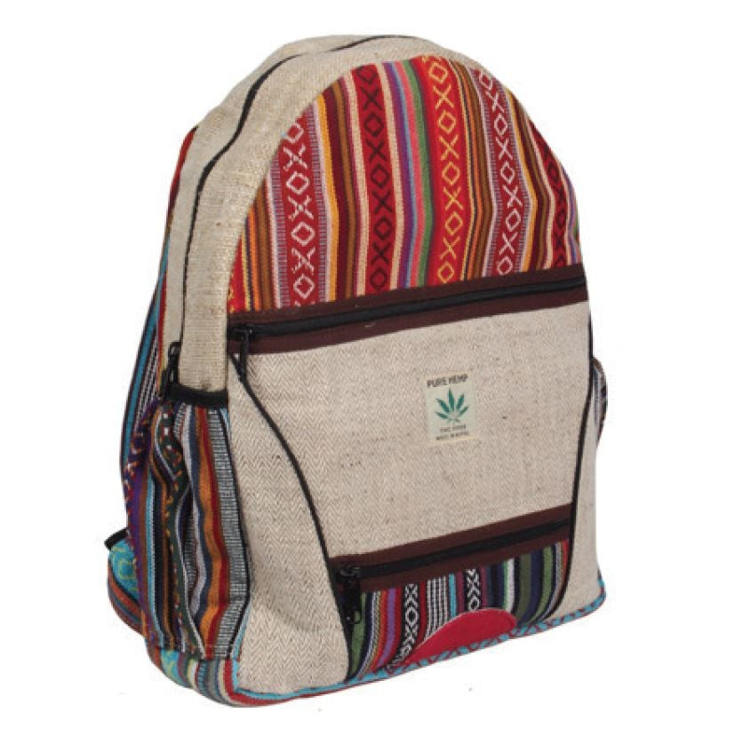 Rucksack aus Hanf, cultbagz Nepal hand made, bagpack multi stripes